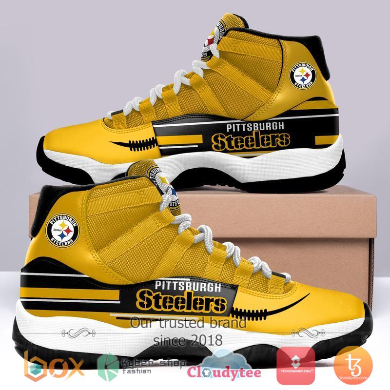 NFL Pittsburgh Steelers Air Jordan 11 Sneaker Shoes 2 NFL Pittsburgh Steelers Air Jordan 11 Sneaker Shoes 1