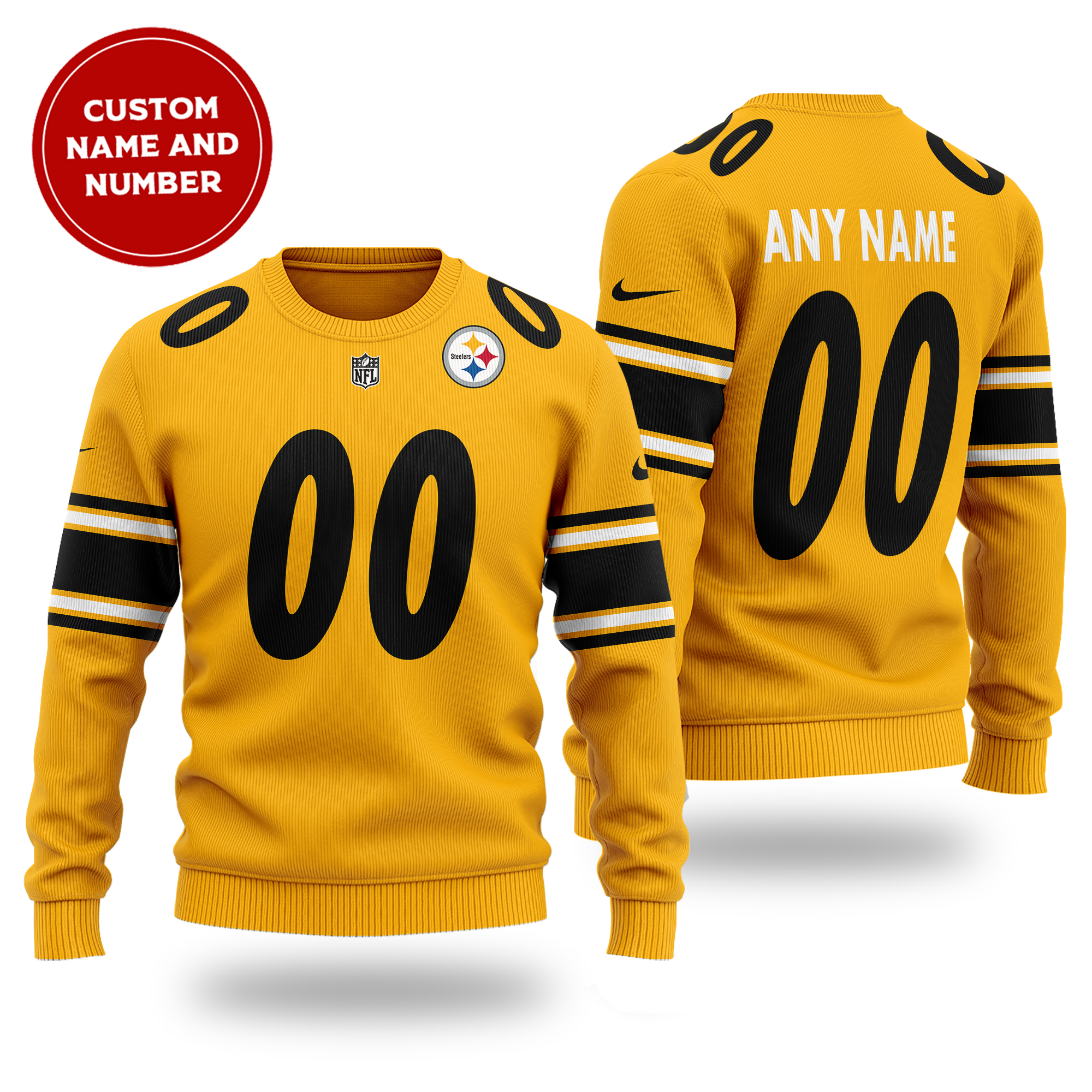 NFL Pittsburgh Steelers Personalized Custom 3D All Over Printed Ugly Sweater