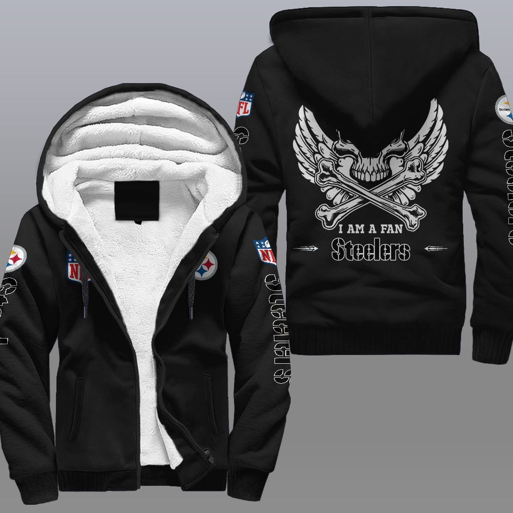 NFL Pittsburgh Steelers Wings Skull Fleece hoodie