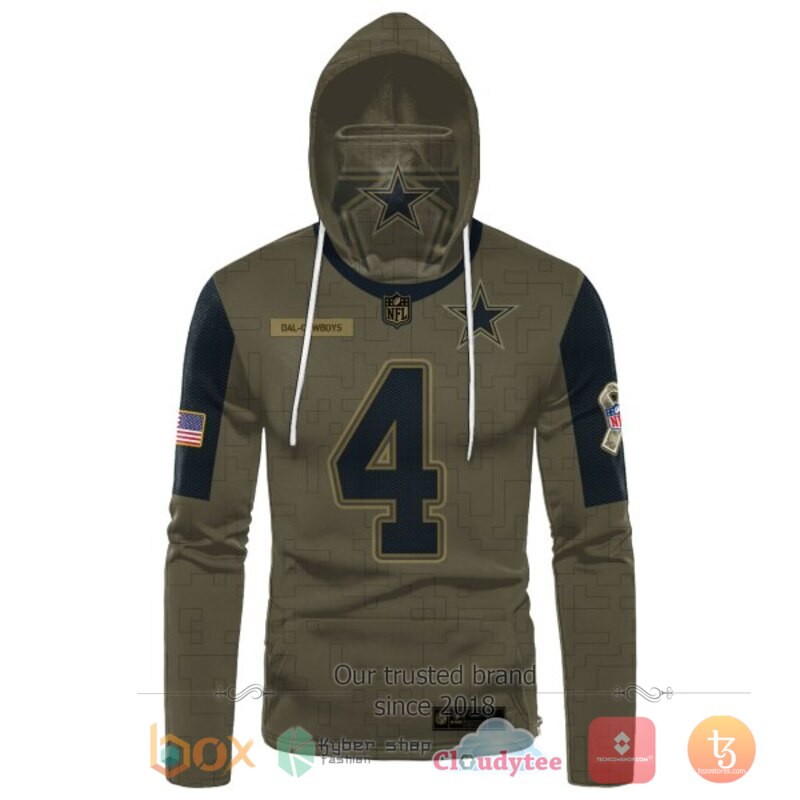 NFL Prescott 4 Dallas Cowboys 3d hoodie mask 2 NFL Prescott 4 Dallas Cowboys 3d hoodie mask 1