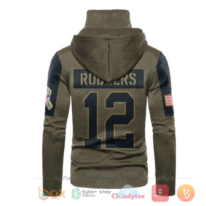 NFL Rodgers 12 Green Bay Packers 3d hoodie mask 3 NFL Rodgers 12 Green Bay Packers 3d hoodie mask 1 2