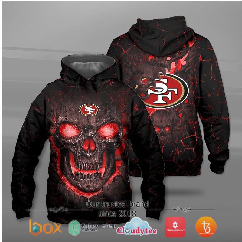 San Francisco 49ers NFL Fire Skull Lava jersey shirt, hoodie 8 NFL San Francisco 49ers Fire Skull Lava 3D shirt hoodie
