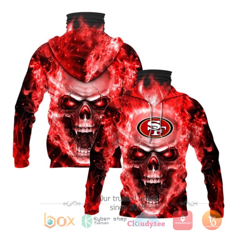 NFL San Francisco 49ers Red Flameskull 3d hoodie mask