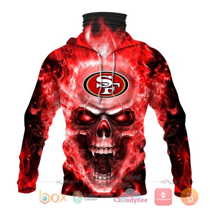 NFL San Francisco 49ers Red Flameskull 3d hoodie mask 2 NFL San Francisco 49ers Red Flameskull 3d hoodie mask 1