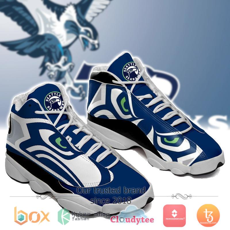 NFL Seattle Seahawks Air Jordan 13 Sneakers Shoes 2 NFL Seattle Seahawks Air Jordan 13 Sneakers Shoes 1