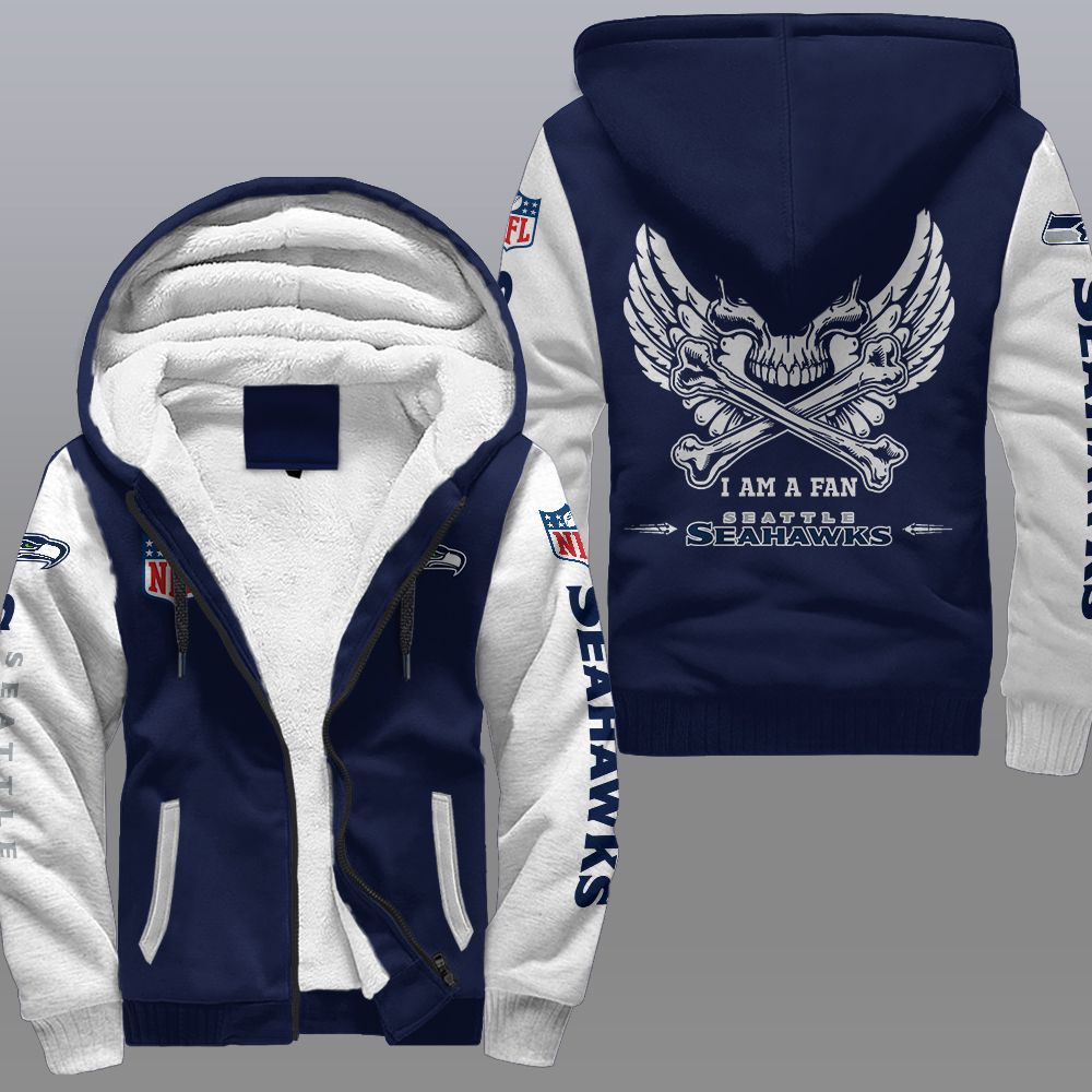 NFL Seattle Seahawks Wings Skull Fleece hoodie 3 NFL Seattle Seahawks Wings Skull Fleece hoodie 1 2