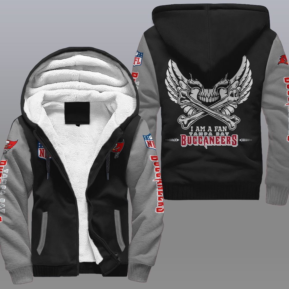 NFL Tampa Bay Buccaneers Wings Skull Fleece hoodie 2 NFL Tampa Bay Buccaneers Wings Skull Fleece hoodie 1