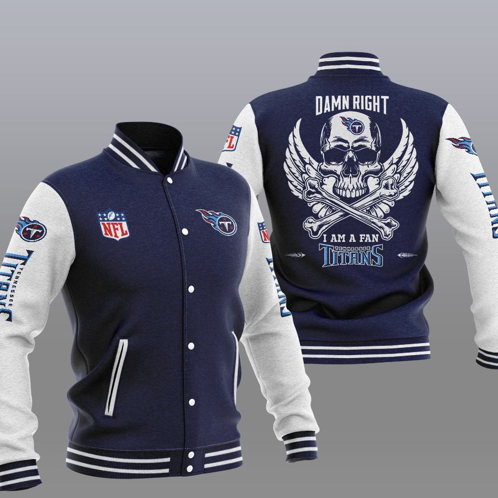 NFL Tennessee Titans Wings Skull Baseball Jacket 3 NFL Tennessee Titans Wings Skull Baseball Jacket 1 2