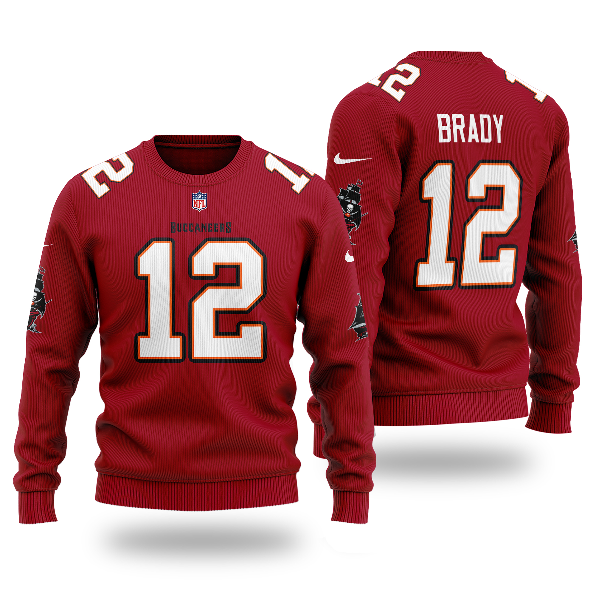 NFL Tom Brady 12 Tampa Bay Buccaneers Christmas Sweater