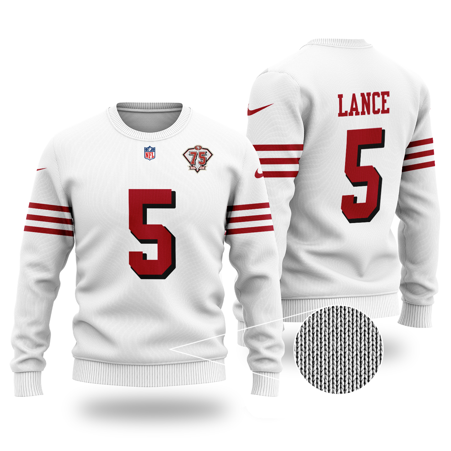 NFL Trey Lance San 5 Francisco 49ers Christmas Sweater