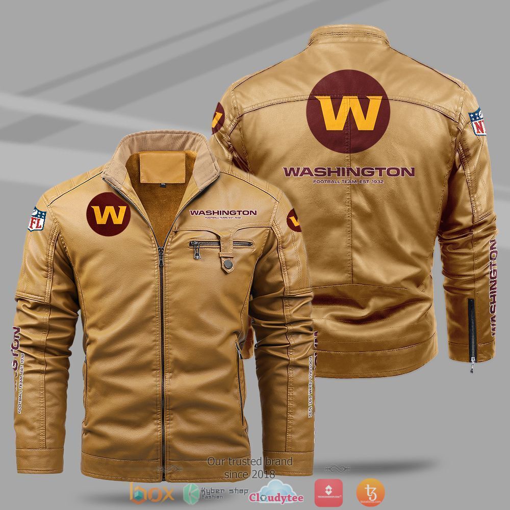 NFL Washington Football Team Fleece leather jacket 1