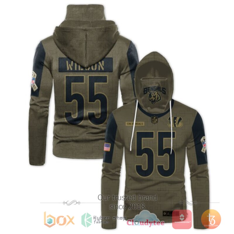 NFL Wilson 55 Cincinnati Bengals 3d hoodie mask 6 NFL Wilson 55 Cincinnati Bengals 3d hoodie mask