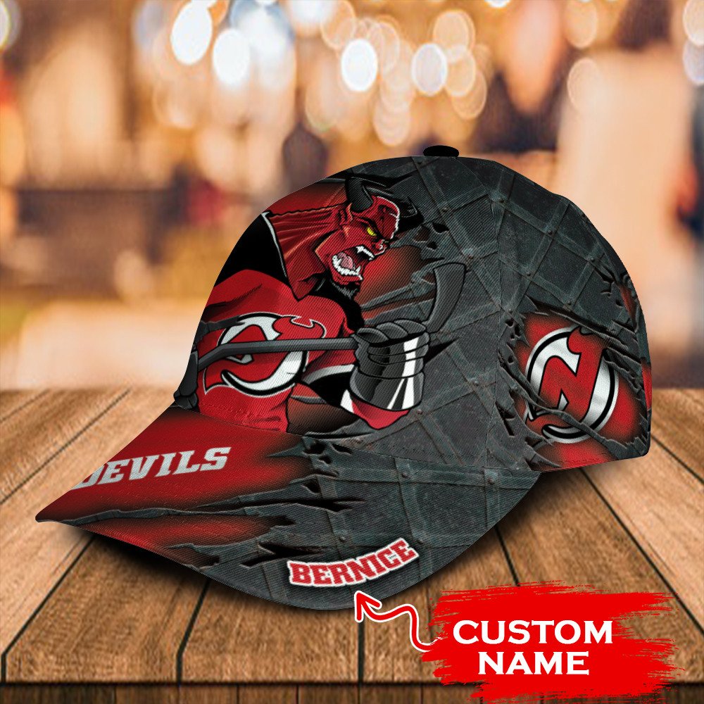 NHL New Jersey Devils Mascost Custom Personalized Cap 1 2