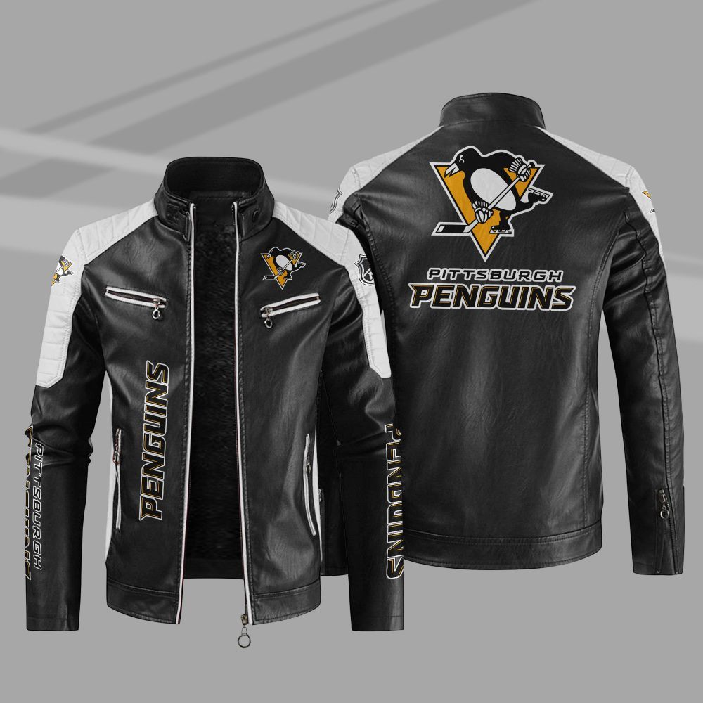 NHL Pittsburgh Penguins Block Leather Jacket