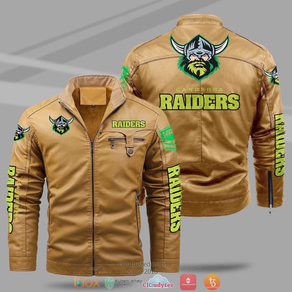 NRL Canberra Raiders Fleece leather jacket 1