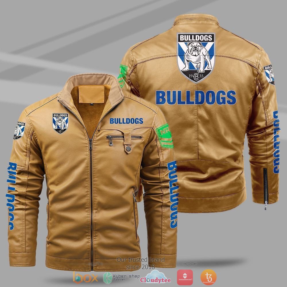NRL Canterbury Bankstown Bulldogs Fleece leather jacket 1