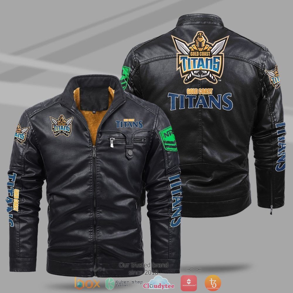 NRL Gold Coast Titans Fleece leather jacket