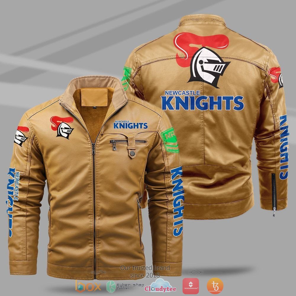 NRL Newcastle Knights Fleece leather jacket 1