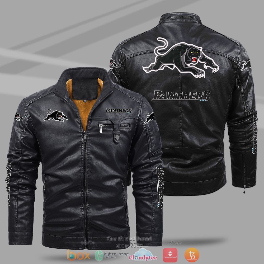 NRL Penrith Panthers Fleece leather jacket