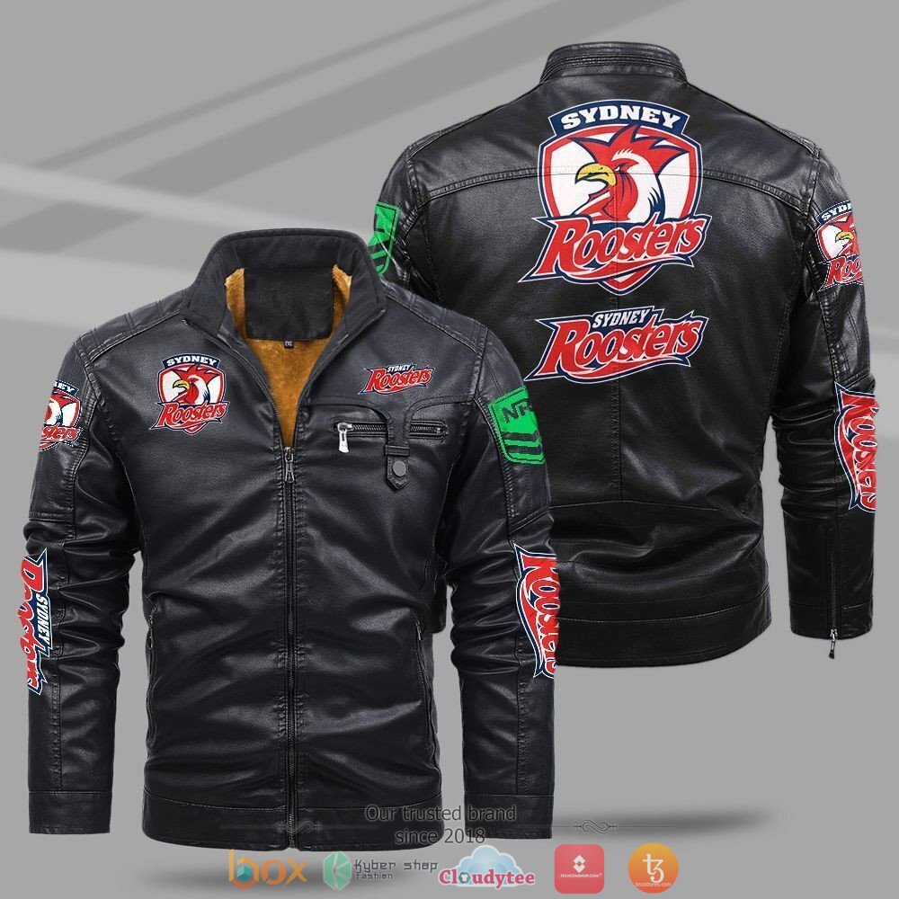 NRL Sydney Roosters Fleece leather jacket