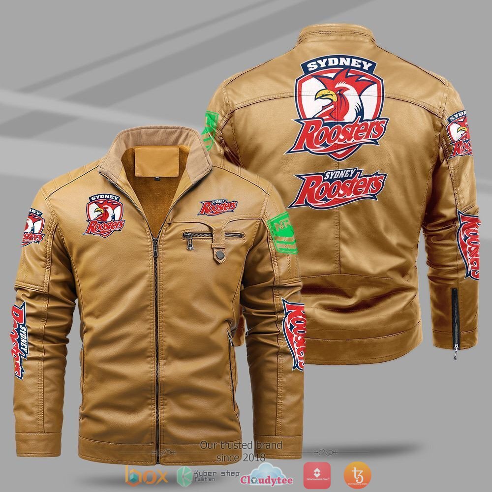 NRL Sydney Roosters Fleece leather jacket 1