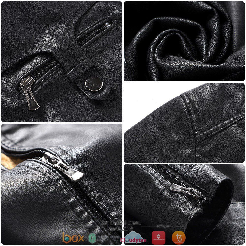 Wests Tigers NRL Fleece leather jacket 4 NRL Wests Tigers Fleece leather jacket 1 2 3