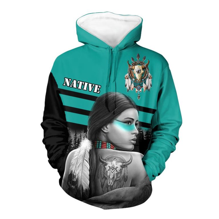 NEW Native American Girl All Over Printed 3D Hoodie 11 Native American All Over Printed 3d Hoodie