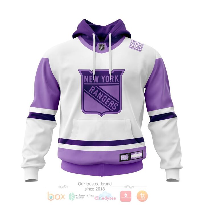 New York Rangers Fight Cancer Personalized 3D Hoodie Zip Hoodie
