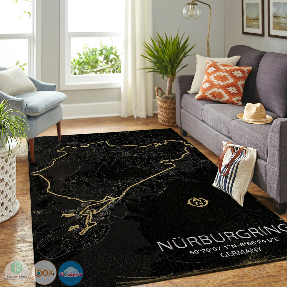 Nurburgring Germany Circuit map rectangle rug 2 Nurburgring Germany Circuit map rug 1