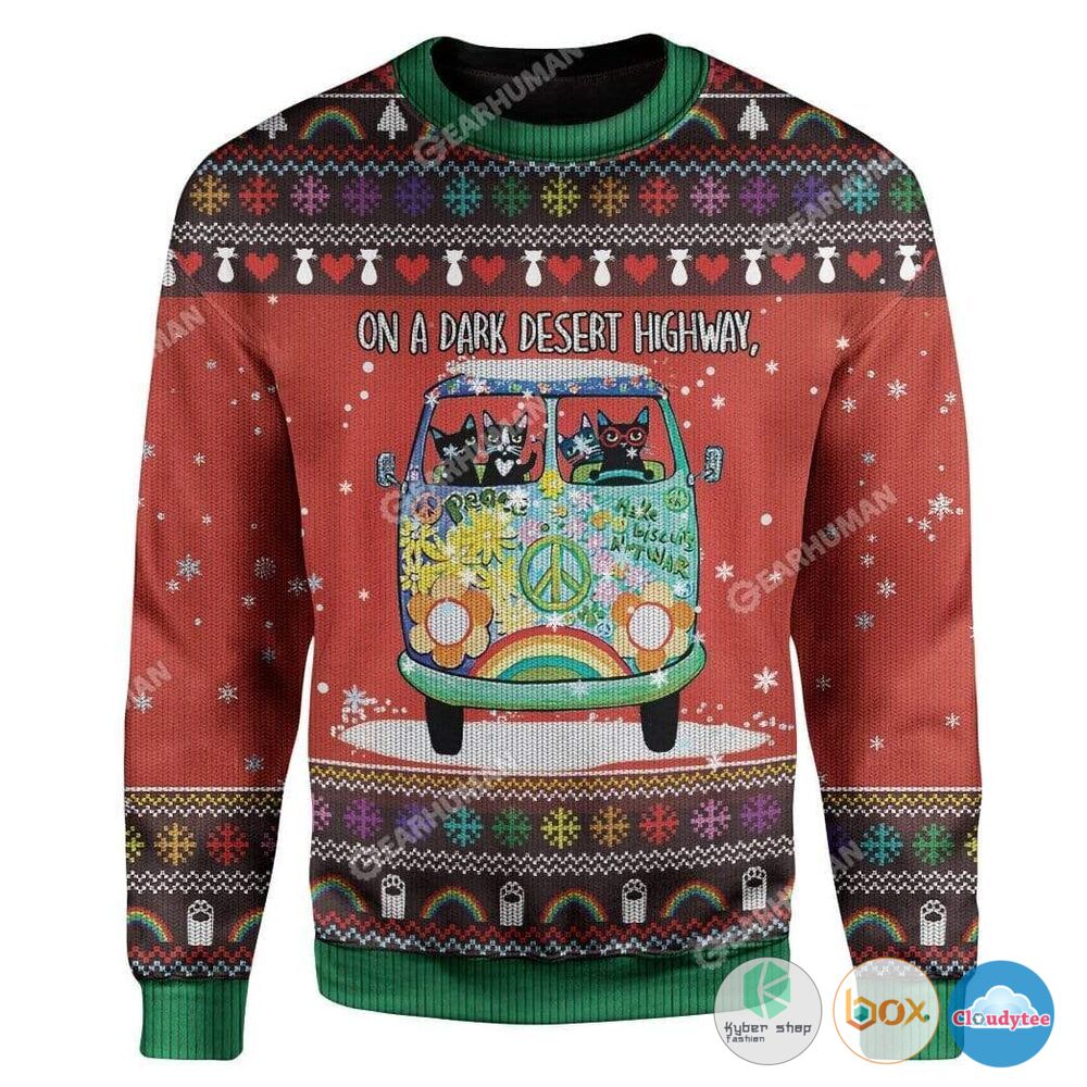 On A Dark Desert Highway Peace Symbols Christmas Sweater 8 On A Dark Desert Highway Peace Symbols Christmas Sweater