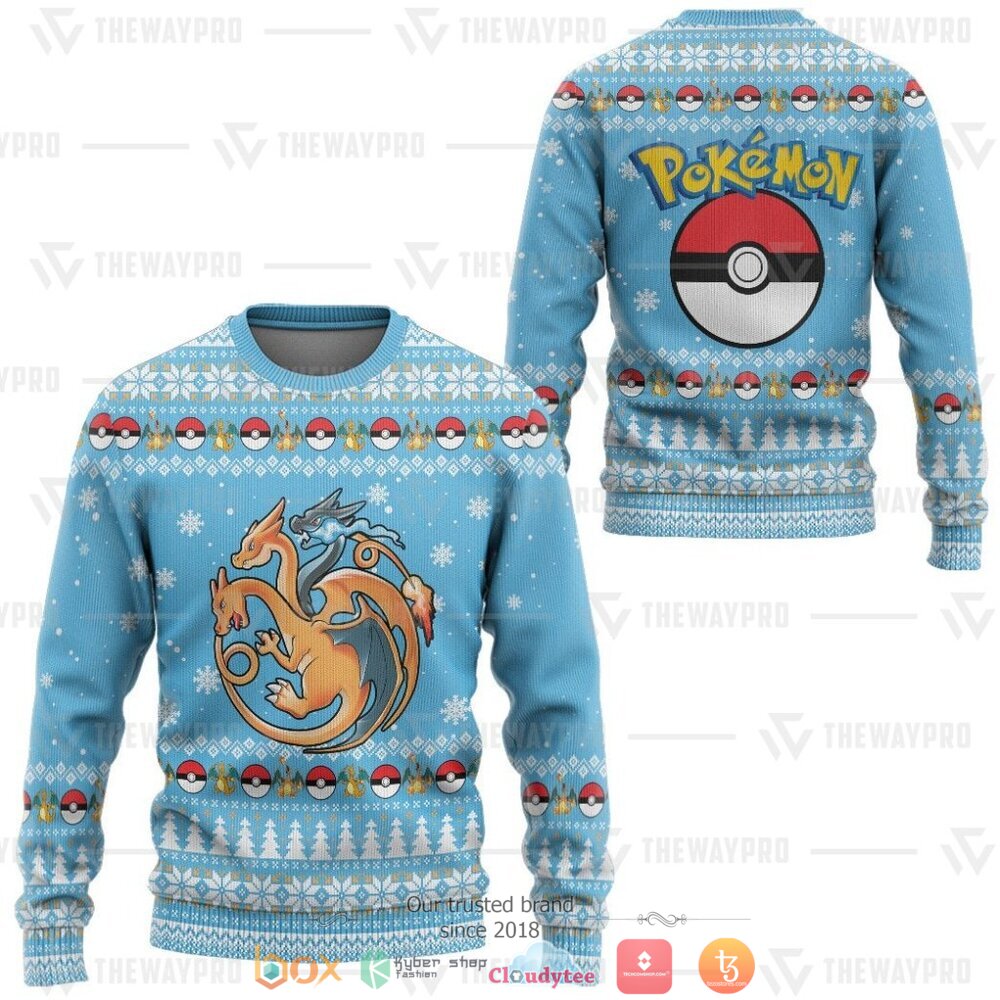 Fire, Flying and Dragon Pokemon Sweater 4 Anime Pokemon Fire Flying and Dragon Christmas Sweater 1 2 3