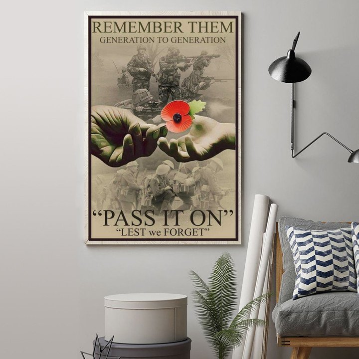 Pass It On Veteran Poppy Remember Them Generation To Generation Poster 2