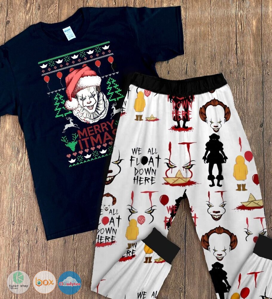Penywise Merry Itmas We all float down here short sleeves Pajamas Set