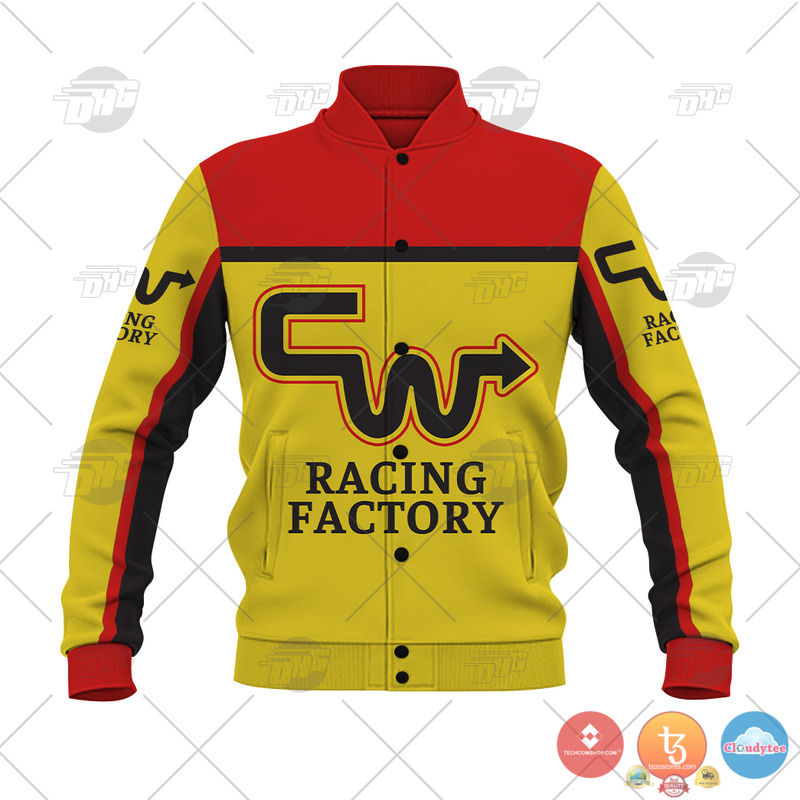 Personalized BMX CW Racing Factory Yellow custom Baseball Jacket 2 Personalize BMX CW Racing Factory Yellow Baseball Jacket 1