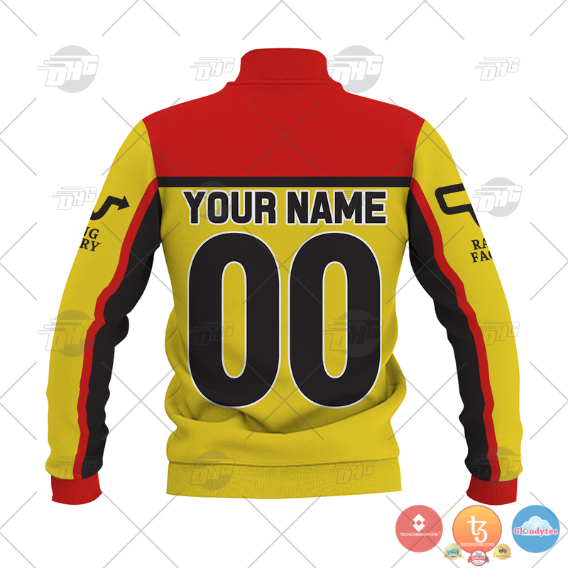 Personalized BMX CW Racing Factory Yellow custom Baseball Jacket 3 Personalize BMX CW Racing Factory Yellow Baseball Jacket 1 2