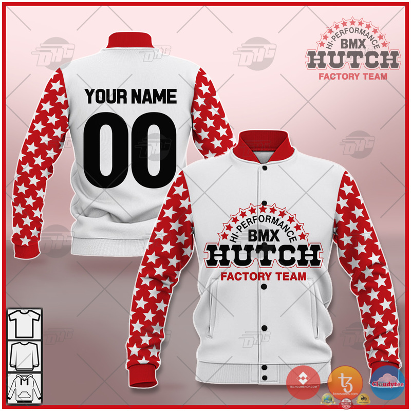 Personalized Hutch Factory Racing Team BMX custom Baseball Jacket 7 Personalize Hutch Factory Racing Team 1981 BMX Baseball Jacket
