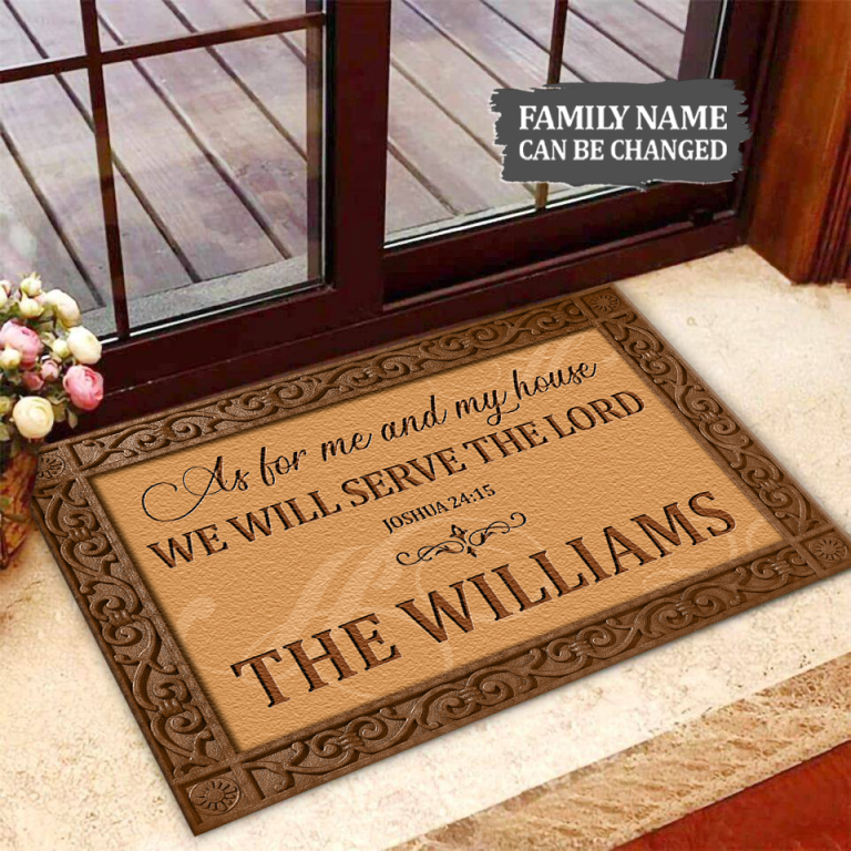 Personalized As For me and my house we will serve the lord doormat