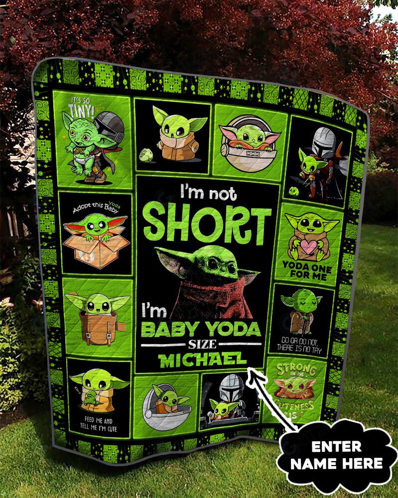 Personalized Baby Yoda I'm not short Quilt 2 Personalized Baby Yoda Im not short Quilt 1