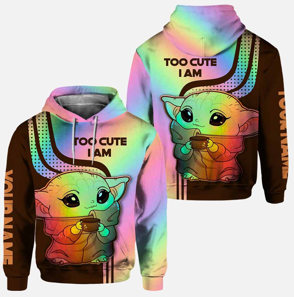 Personalized Baby Yoda Too Cute I Am custom 3d hoodie legging 2