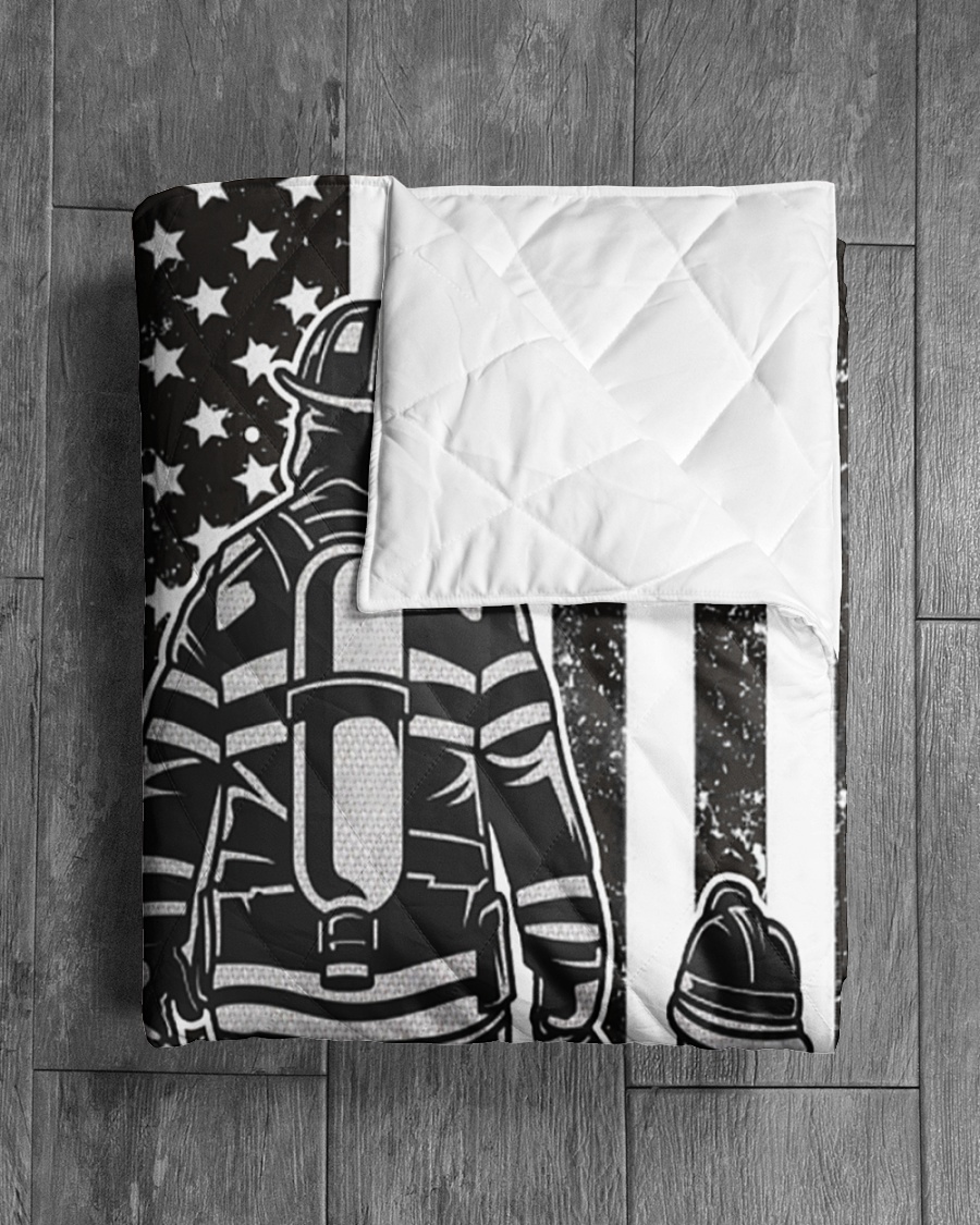 Personalized Firefighter Dad and Son American Flag Quilt 5 Personalized Firefighter Dad and Son American Flag Quilt 4