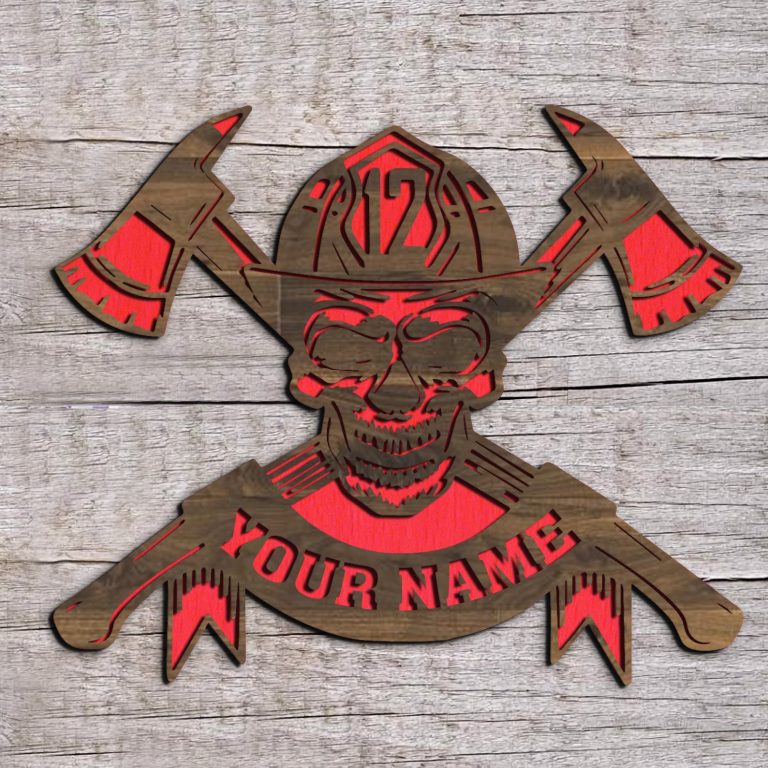 Personalized Firefighter Wood Metal Sign 1