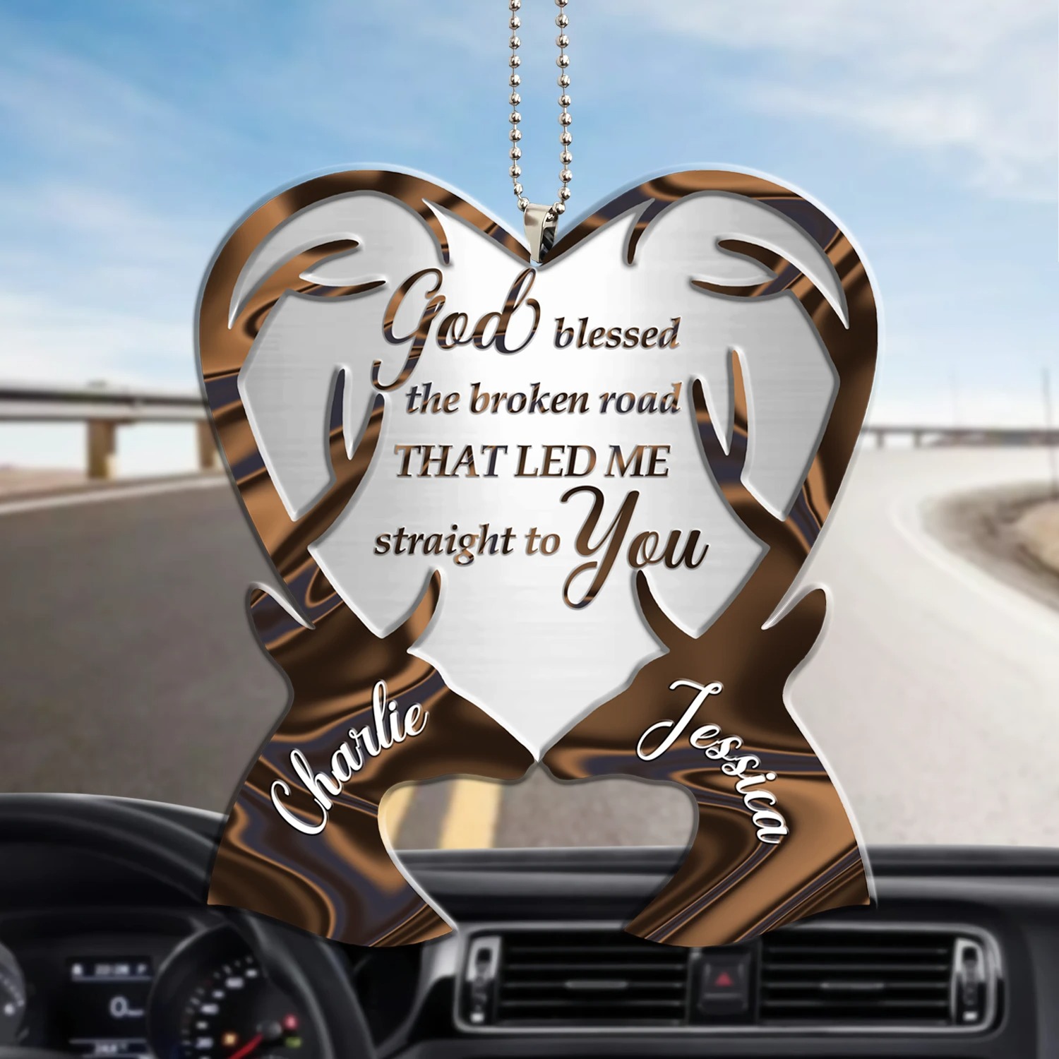Personalized Hologram Deer Couple God Blessed Led me straight to you Ornament 9 Personalized Hologram Deer Couple God Blessed Led me straight to you Ornament 1