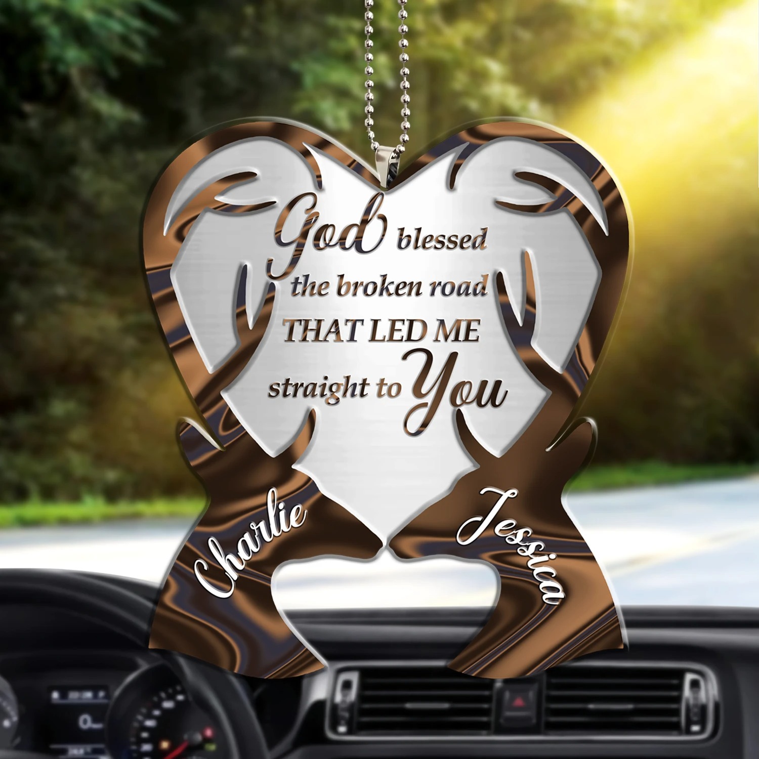 Personalized Hologram Deer Couple God Blessed Led me straight to you Ornament 3 Personalized Hologram Deer Couple God Blessed Led me straight to you Ornament 2
