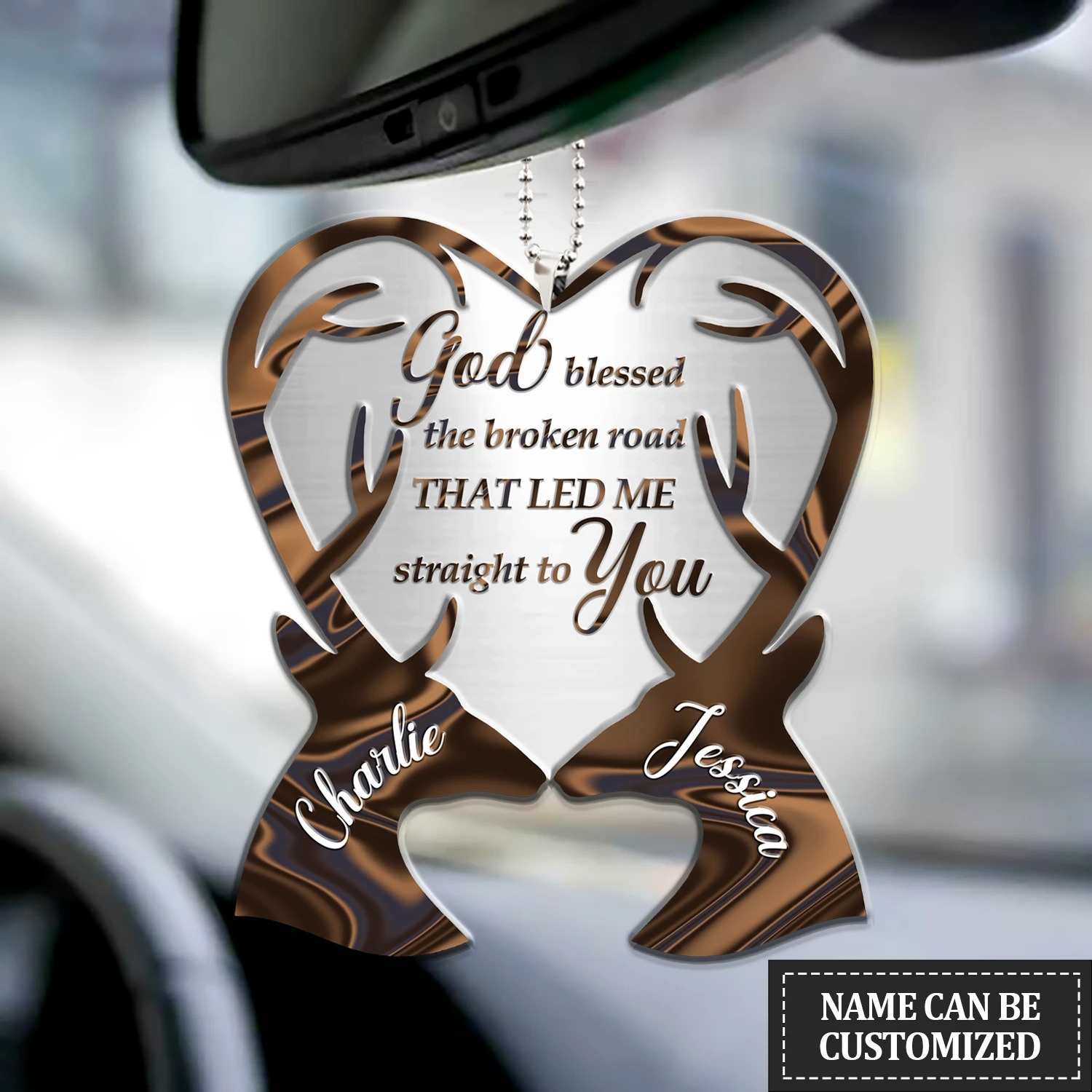 Personalized Hologram Deer Couple God Blessed Led me straight to you Ornament 4 Personalized Hologram Deer Couple God Blessed Led me straight to you Ornament