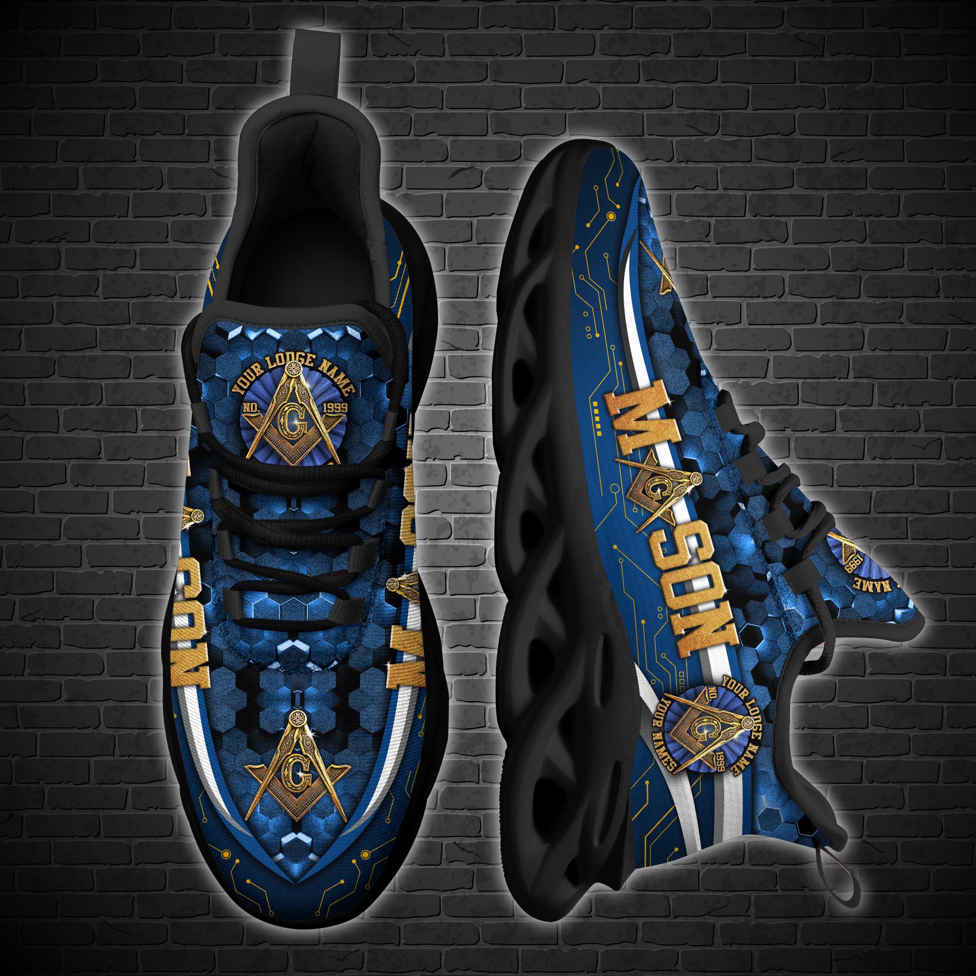 Masonic Mason custom Personalized clunky max soul sneaker shoes 5 Personalized Masonic Mason custom clunky max soul shoes 4