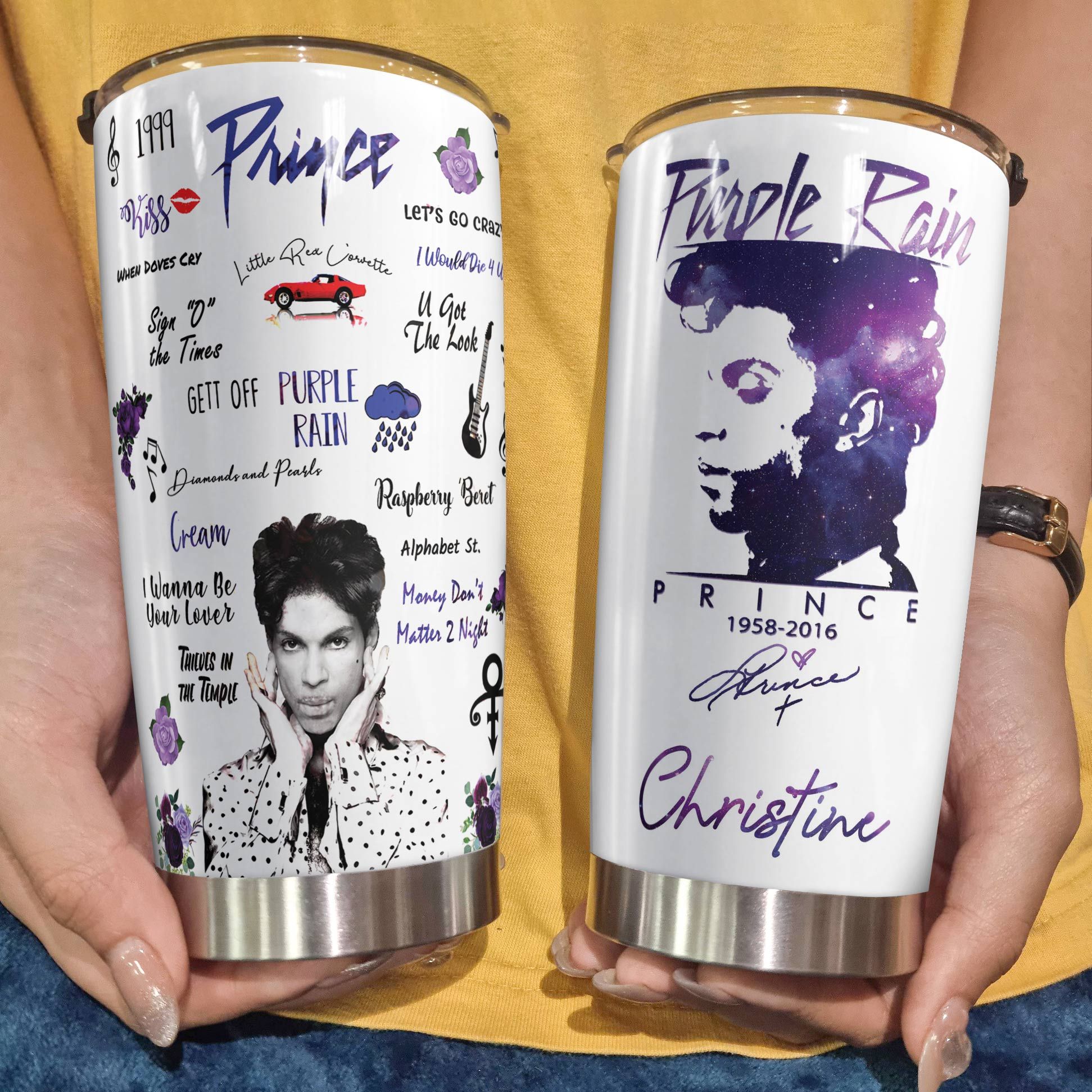 Personalized Purple Rain Prince Tumbler 1