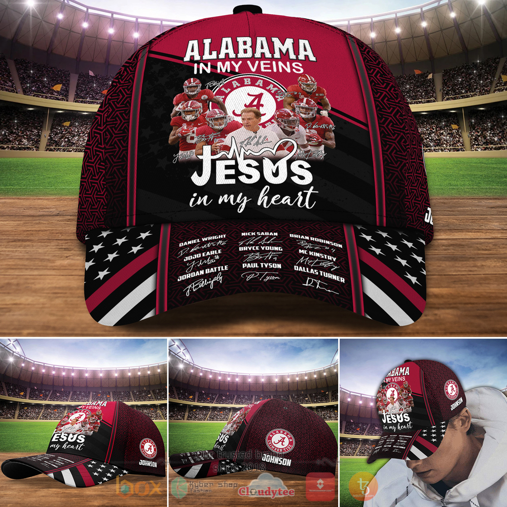Personalized Alabama In My Veins Jesus In My Heart Custom cap