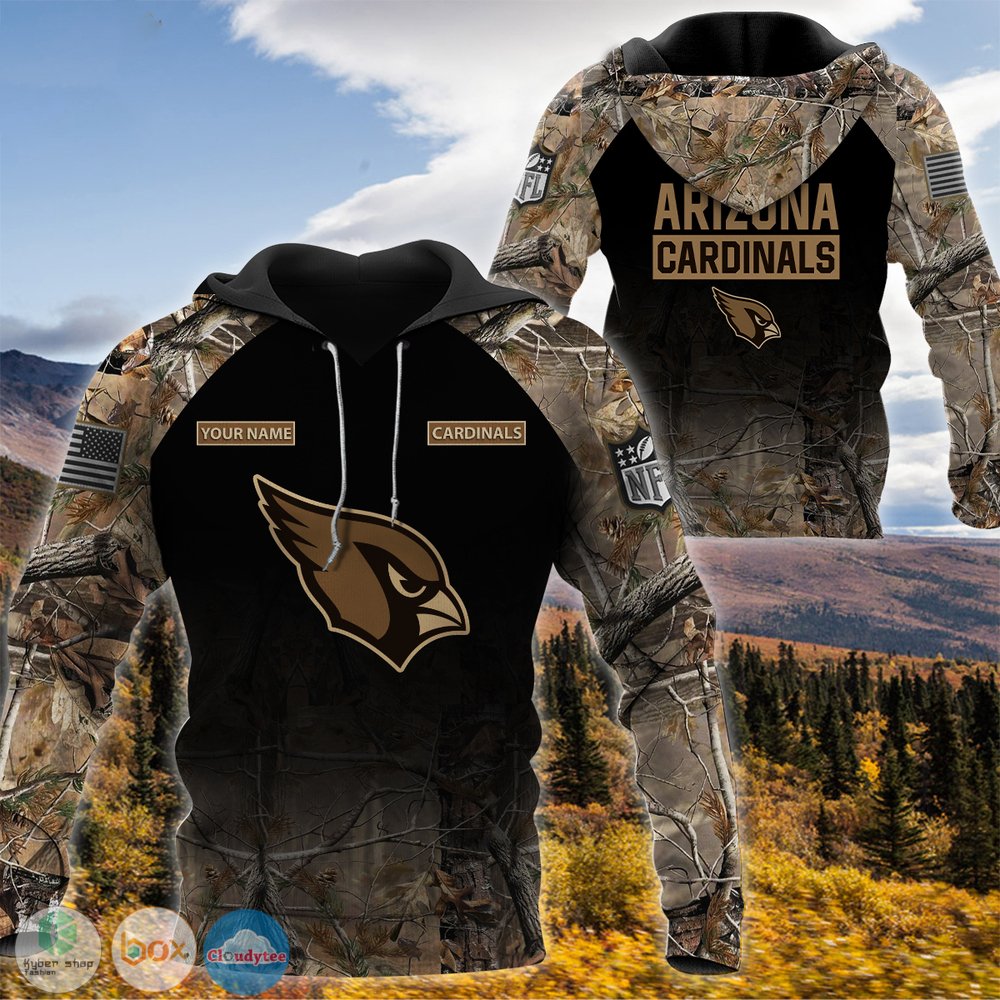 Personalized Arizona Cardinals hunting camo NFL custom jersey shirt, hoodie 4 Personalized Arizona Cardinals NFL hunting camo custom 3d shirt hoodie