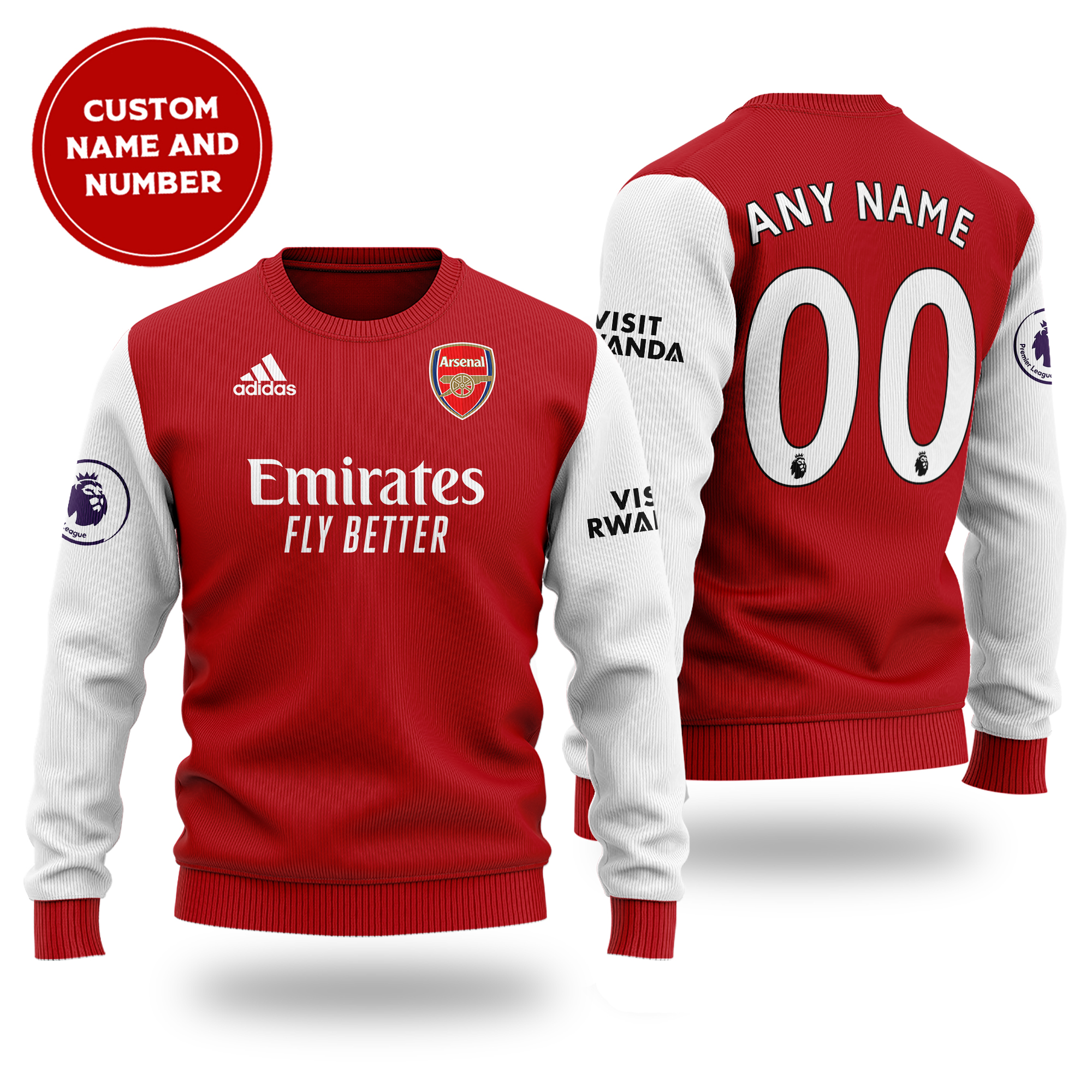 Personalized Arsenal Club Christmas Sweater 2 Personalized Arsenal Club Christmas Sweater