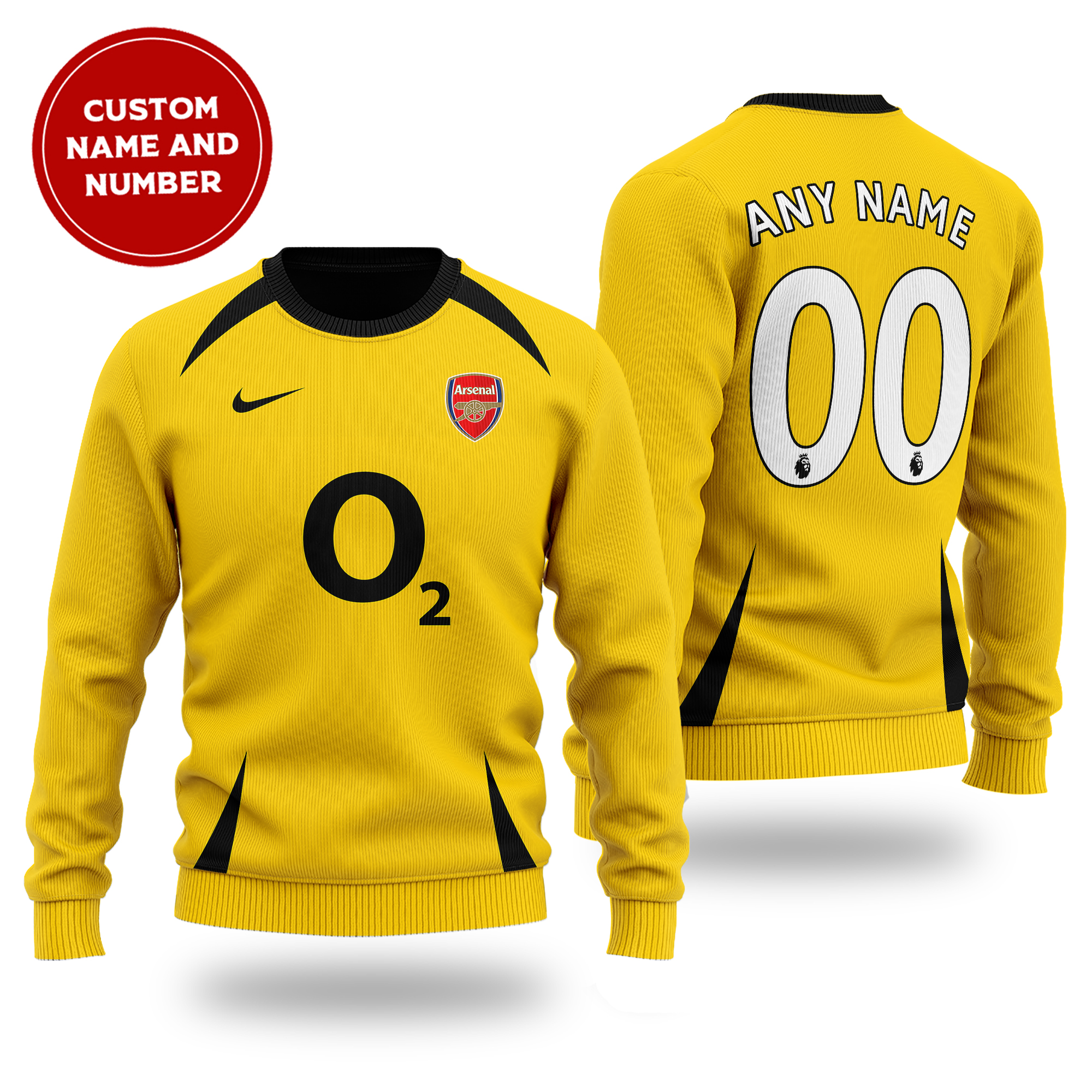 Personalized Arsenal O2 Yellow Christmas Sweater 1 Personalized Arsenal O2 Yellow Christmas Sweater